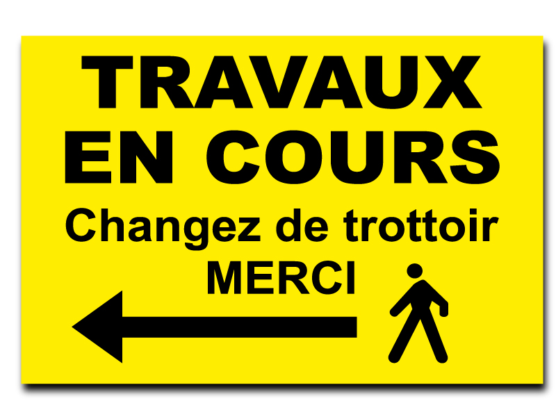 Panneau de chantier - Travaux en cours - Flèche Gauche