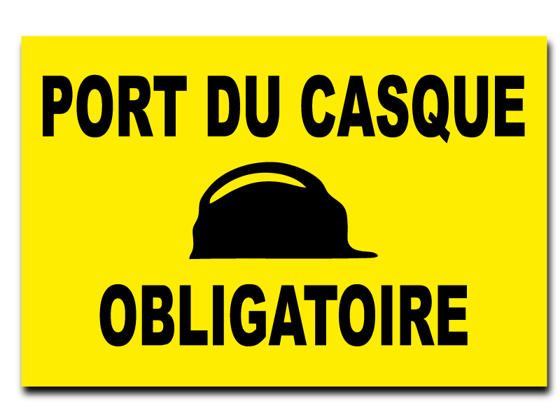 Panneau de chantier - Port du casque obligatoire