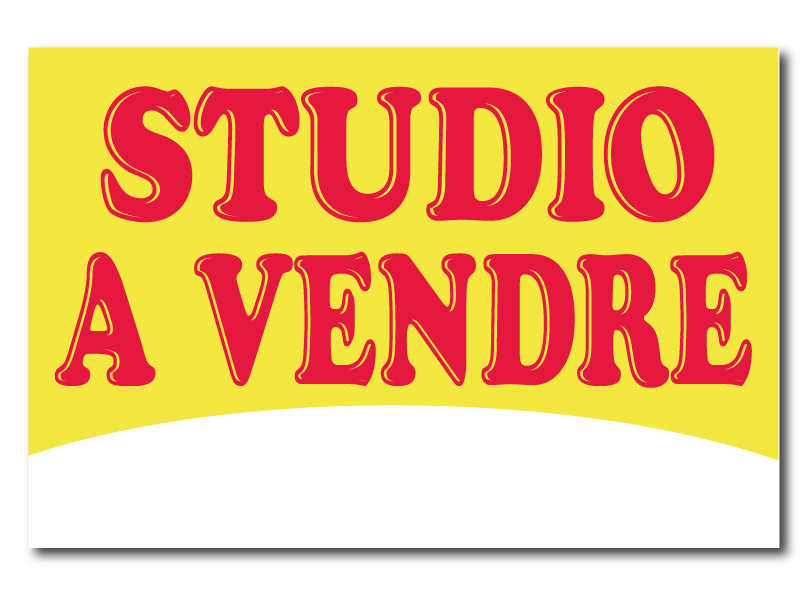 Panneau immobilier - Studio à vendre - Jaune & rouge