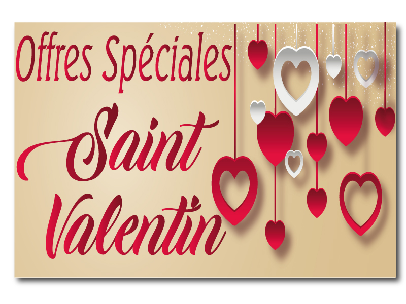 "Offres spéciales" Saint Valentin - Panneau