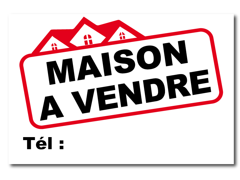 Panneau Immobilier - Maison à Vendre - Rouge & Noir