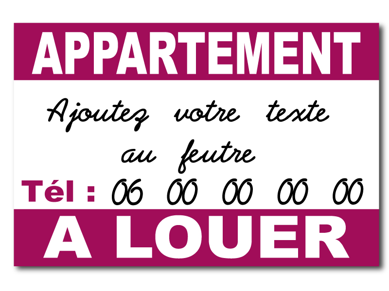 Panneau Appartement A louer - Téléphone