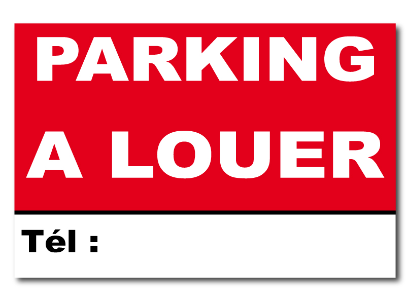 Panneau immobilier - Parking à louer - Rouge & noir