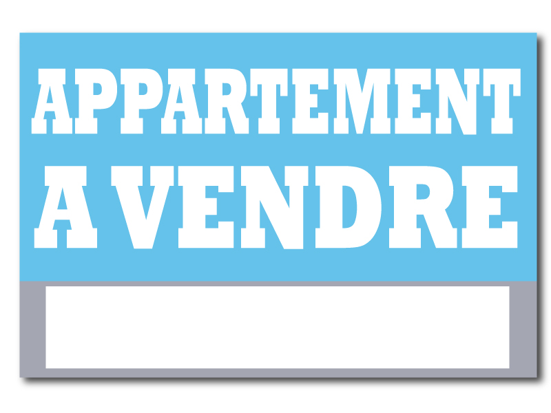 Panneau immobilier - Appartement à vendre - Bleu & Blanc