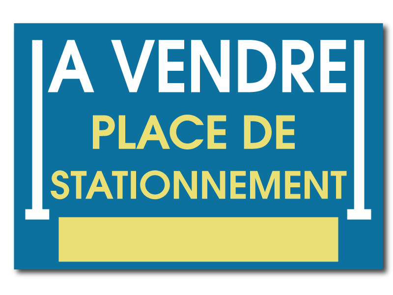 Panneau immobilier - Place de stationnement à vendre - Bleu & jaune
