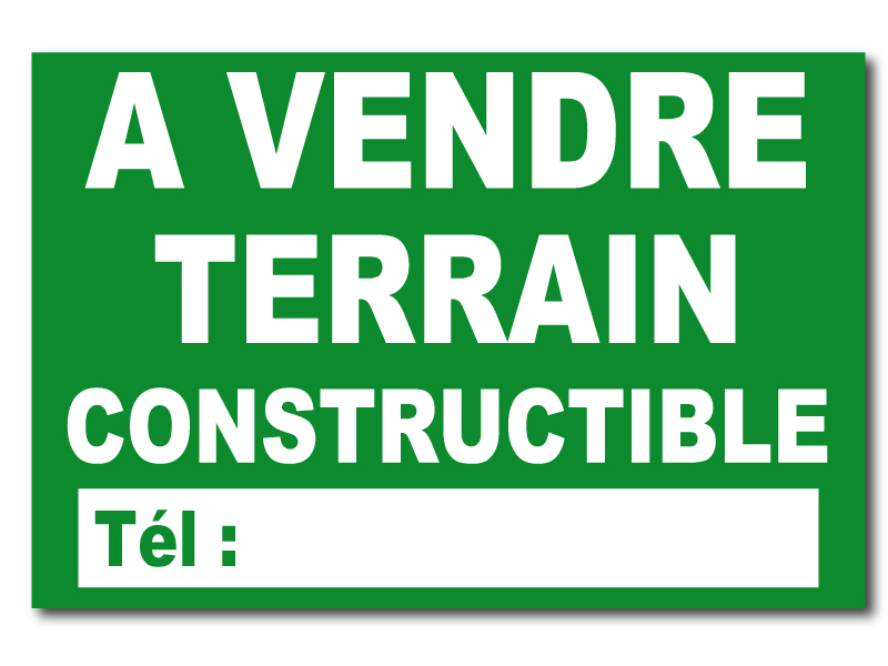 Panneau immobilier - Vente terrain constructible - Vert