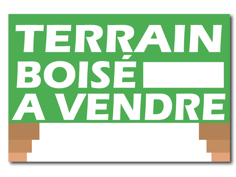 Panneau immobilier - Terrain boisé - Vert