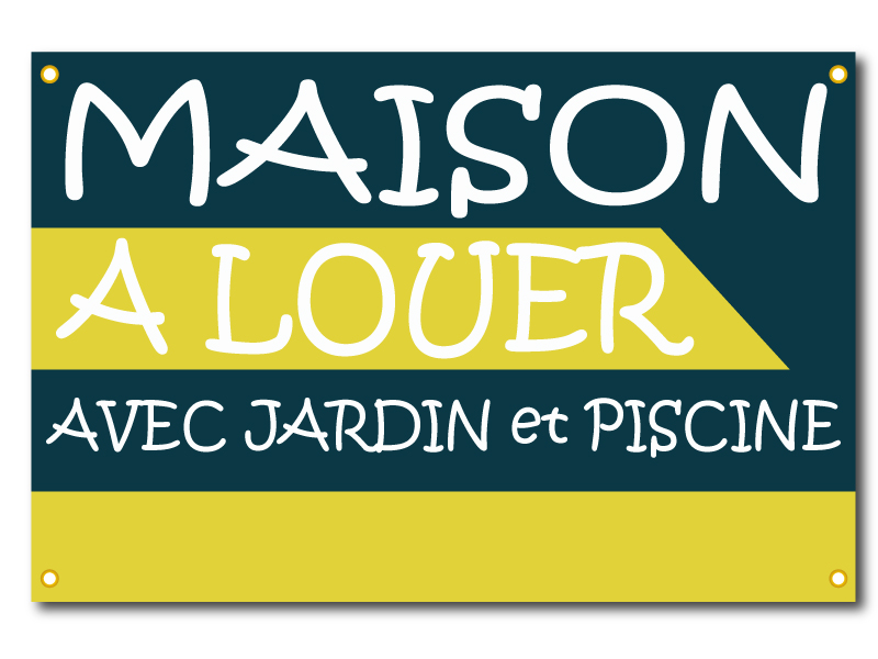 Panneau Immobilier - Maison à Louer - Jardin & Piscine